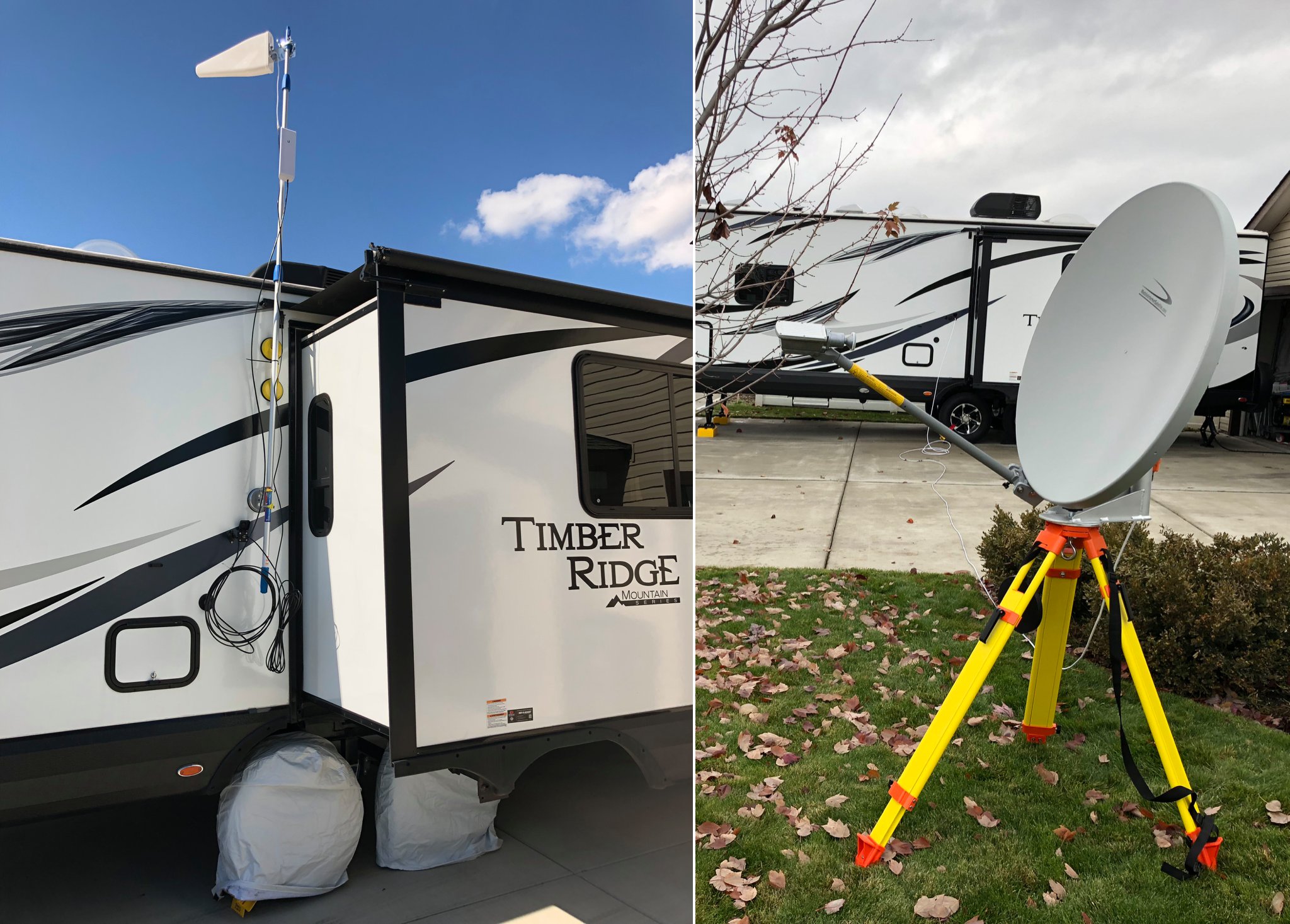 Photo of the outside antennas/satellite dish