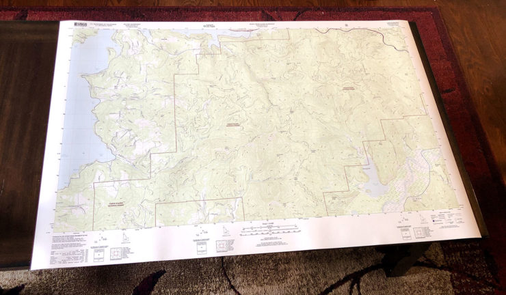 Photo of a map fully printed
