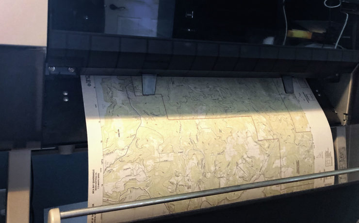 Photo of a map printing