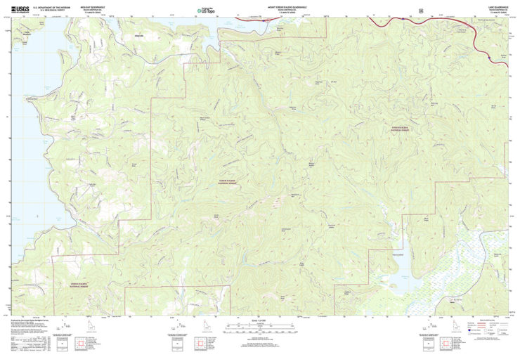 USGS topo map merge of Coeur d'Alene Mountain and surrounding trails